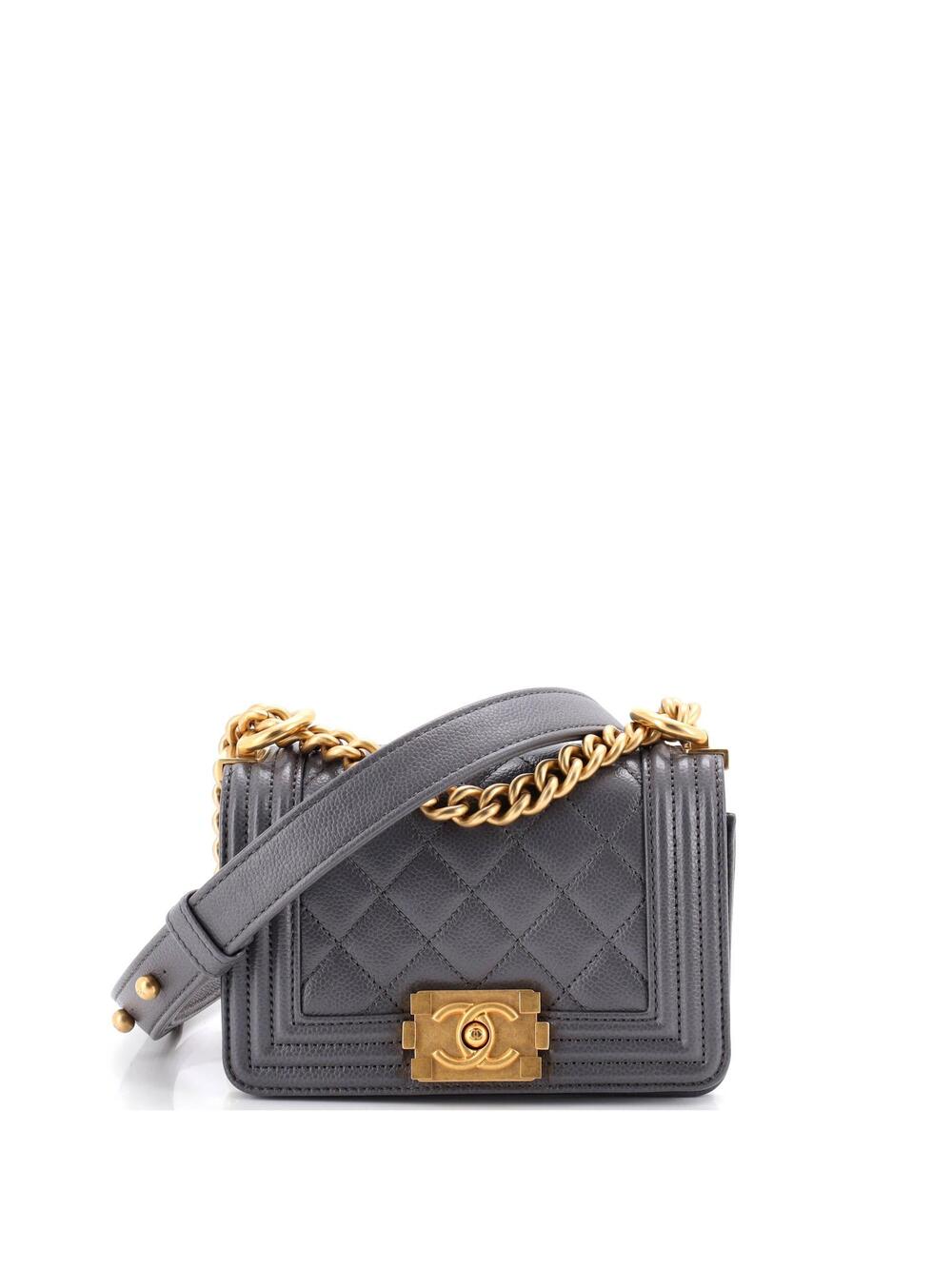 Chanel Boy Flap Bag Quilted Caviar Mini #371222C44B
